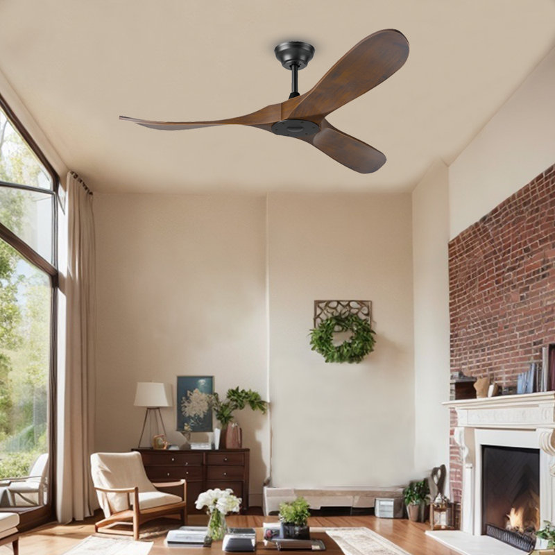 Ventilateur de plafond avec ensemble d'éclairage Omaima, 52''