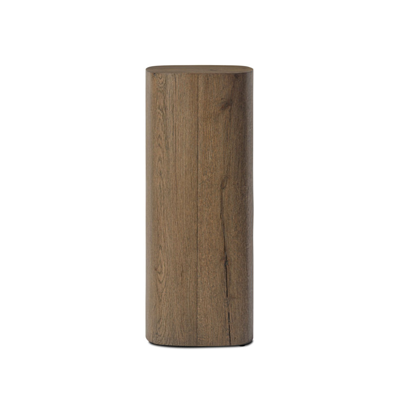 Tycho Pedestal-Brown Oak Veneer, 40" H x 12" W x 12" D