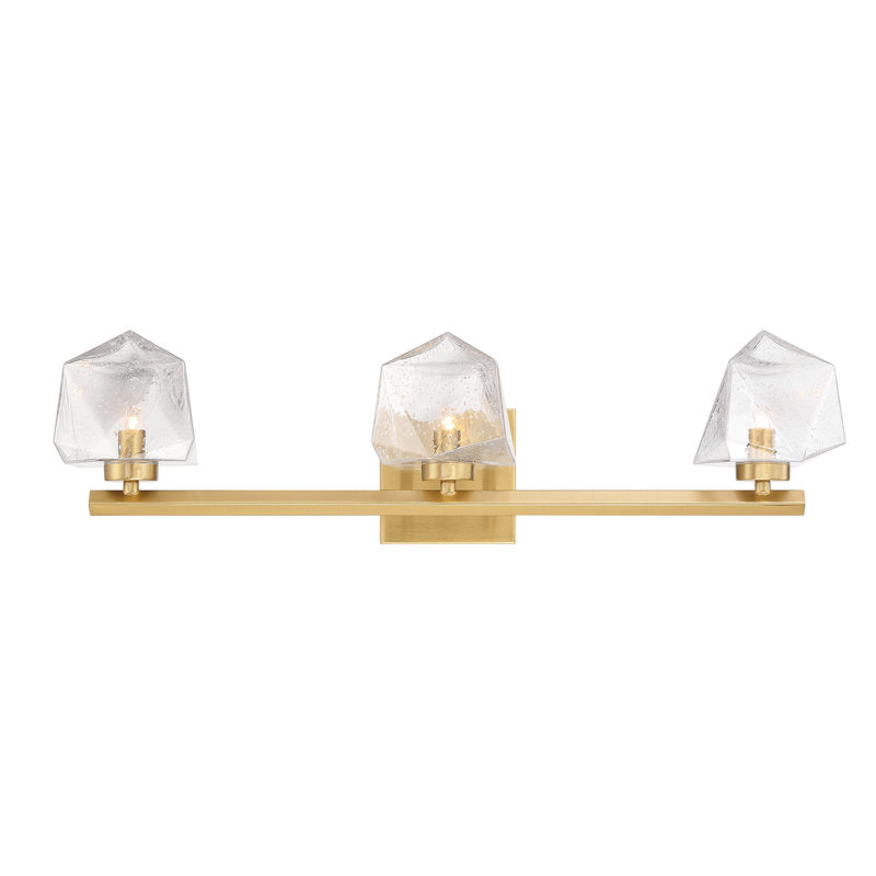 Luminaire de meuble-lavabo à 3 lumières Summit en laiton chaud, 25 po de largeur, Laiton, Trois lumières