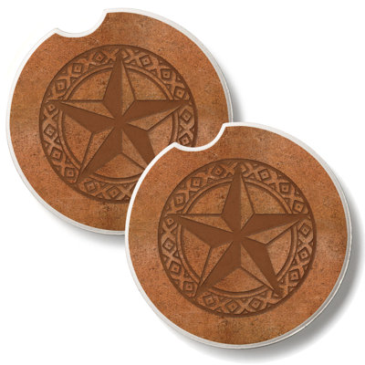 Leather Lonestar 2 Pack Stone Car Coasters
