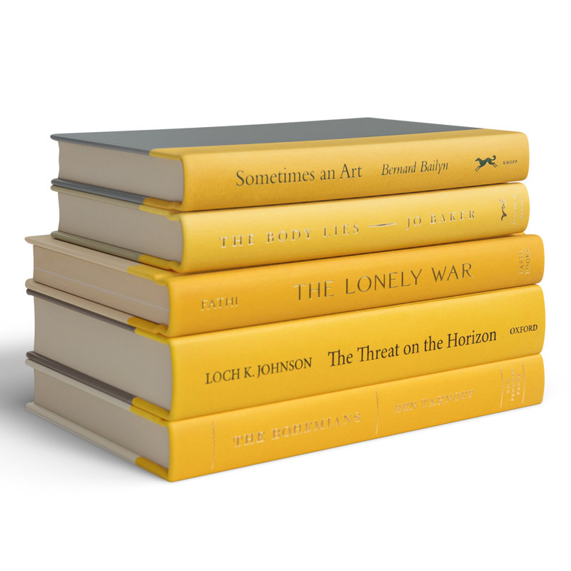 Abordale Decorative Books - Saffron Book Stack - 5 Yellow Books