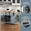 Ensemble d'îlot de cuisine 53 pièces 3 pièces avec 2 tabourets de bar, abattant, 3 prises de courant et 2 ports USB, supports de porte internes, 5 tablettes latérales-745018552
