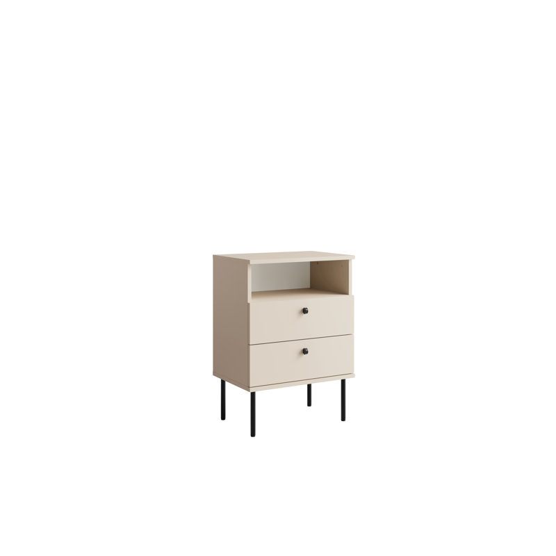 50cm W Laminate Bedside Table, Warm Beige