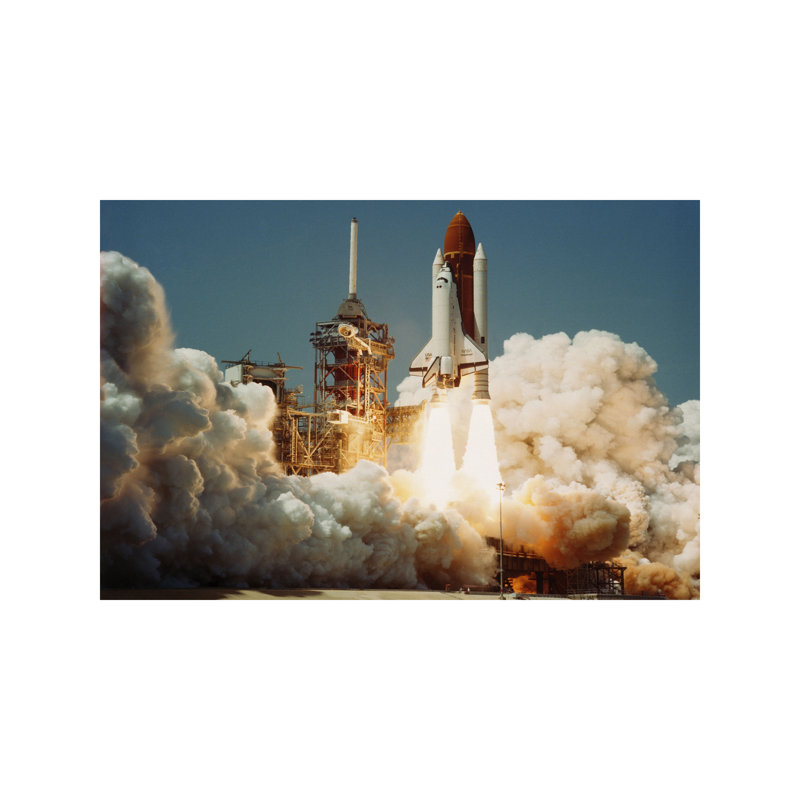Space Shuttle Challenger Lift Off (1983) - No Frame Print on Canvas, 66.04 cm H x 45.72 cm W x 3.175 cm D, Wrapped Canvas