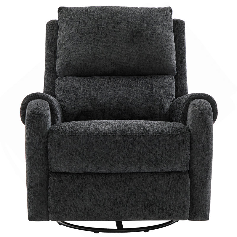 Manual Recliner Massage Recliner Chair Nursery Recliner Chair Swivel Rocker Recliner Sofa with a Side Storage Pocket for Living Room, Bedroom and Nursery, Black