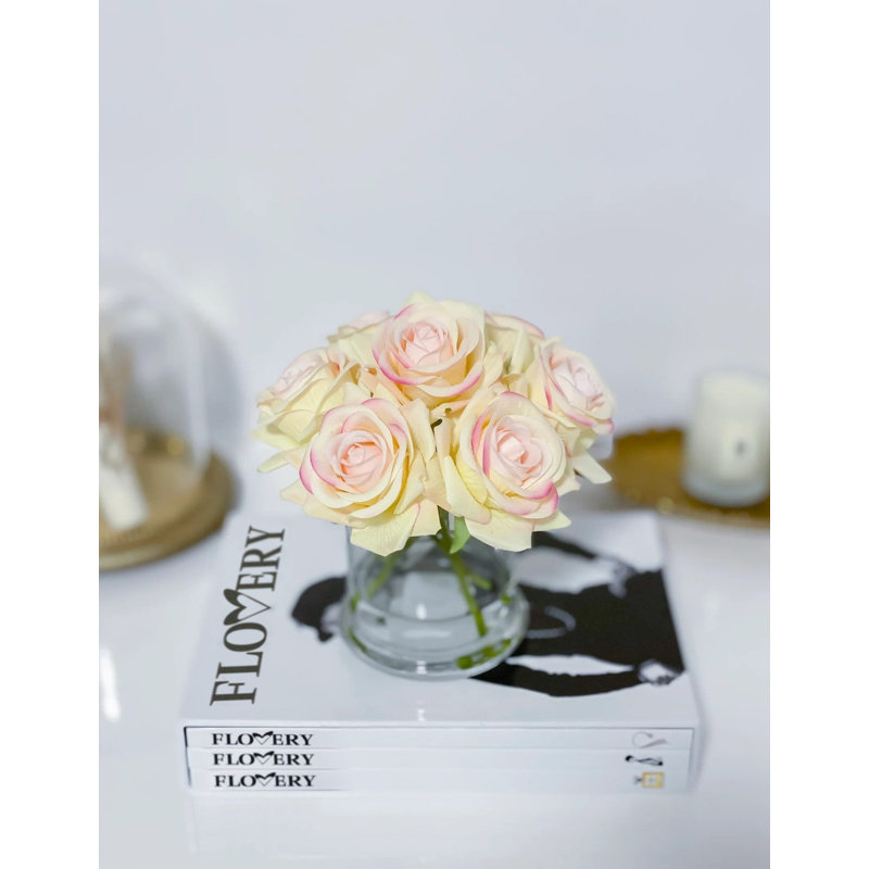 Yellow Real-Touch Roses – Faux Floral Arrangement, Yellow