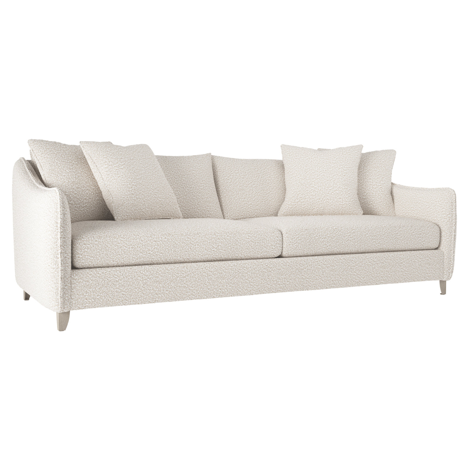 Joli 90'' Upholstered Loveseat, Cream Boucle 1146-002, Brown