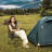 Goplus 2 Pcs Folding Camping Chair With Footrest Adjustable Backrest Padded Cushion