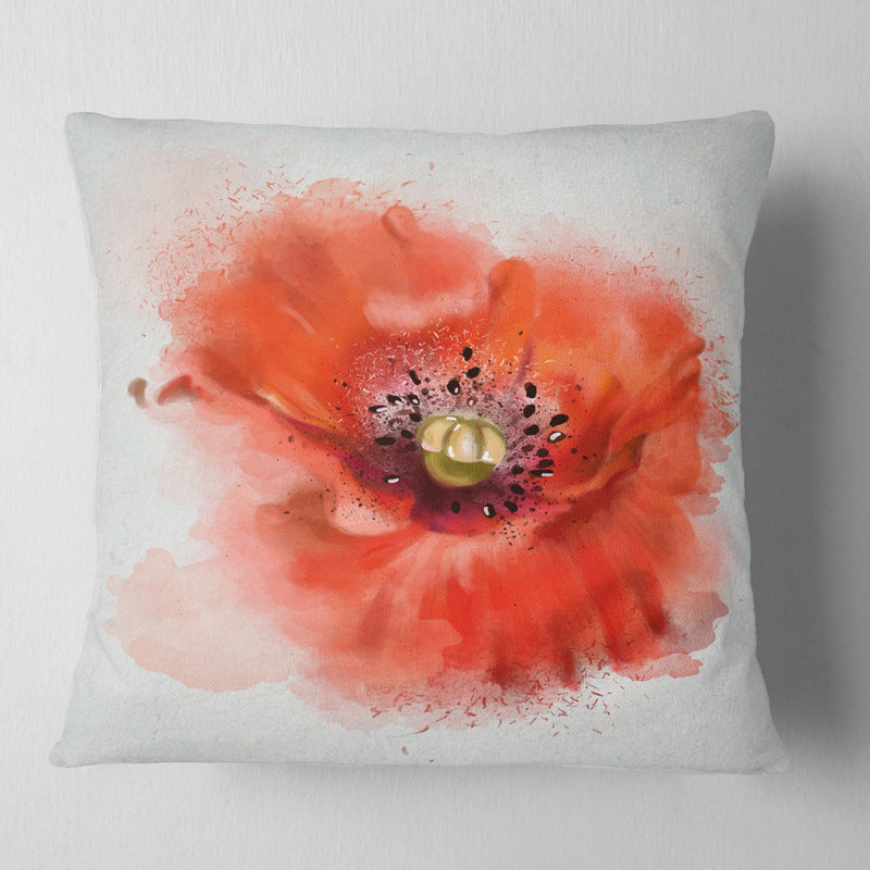 Coussin lombaire floral, Carré, 16 po x 16 po
