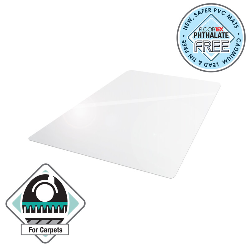 Advantagemat® Vinyl Rectangular Chair Mat for Carpets up to 1/4" - 30" x 48", 0.09" H x 30" W x 48" D