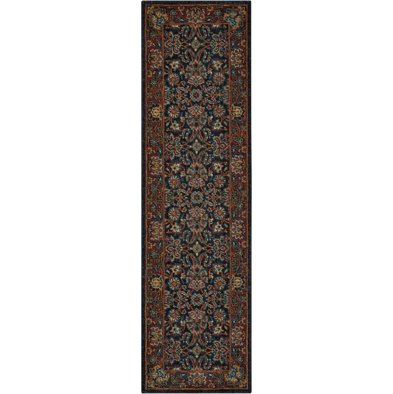 Tapis oriental brun tissé à la machine, Tapis de couloir 2 pi 3 po x 11 pi