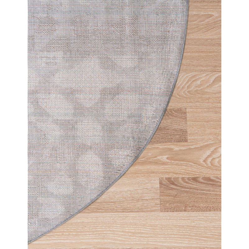 Tapis floral Brandt, Rond 7 pi 1 po, Gris foncé
