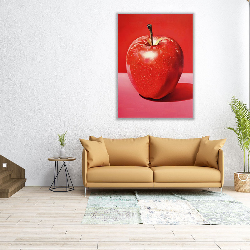 Pomme rouge - reproduction d'art sur toile, H 60 po x l 45 po