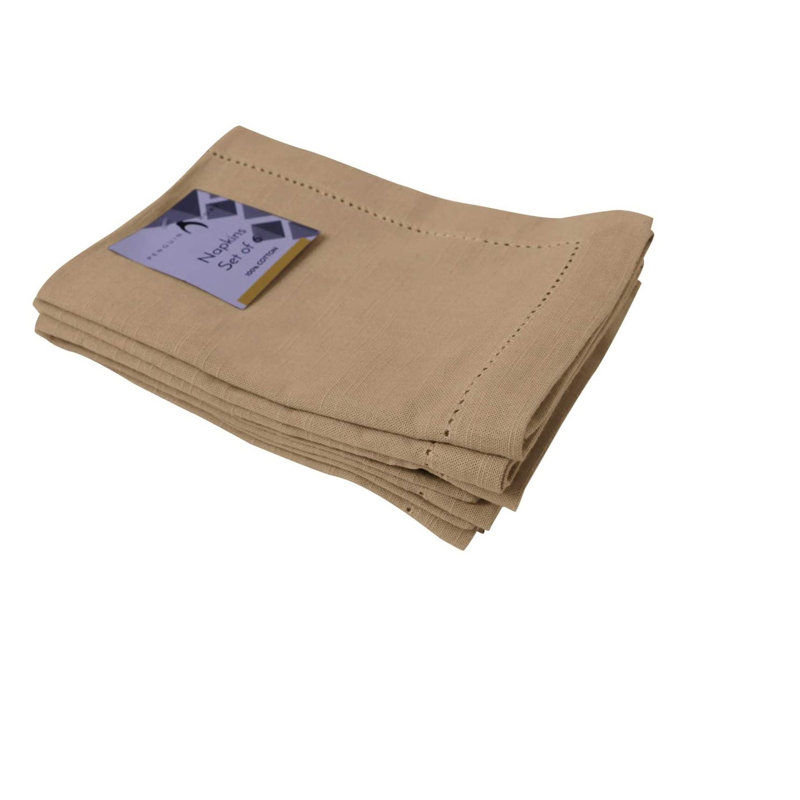 Azelia Cotton Solid Colour Square Napkin, Beige