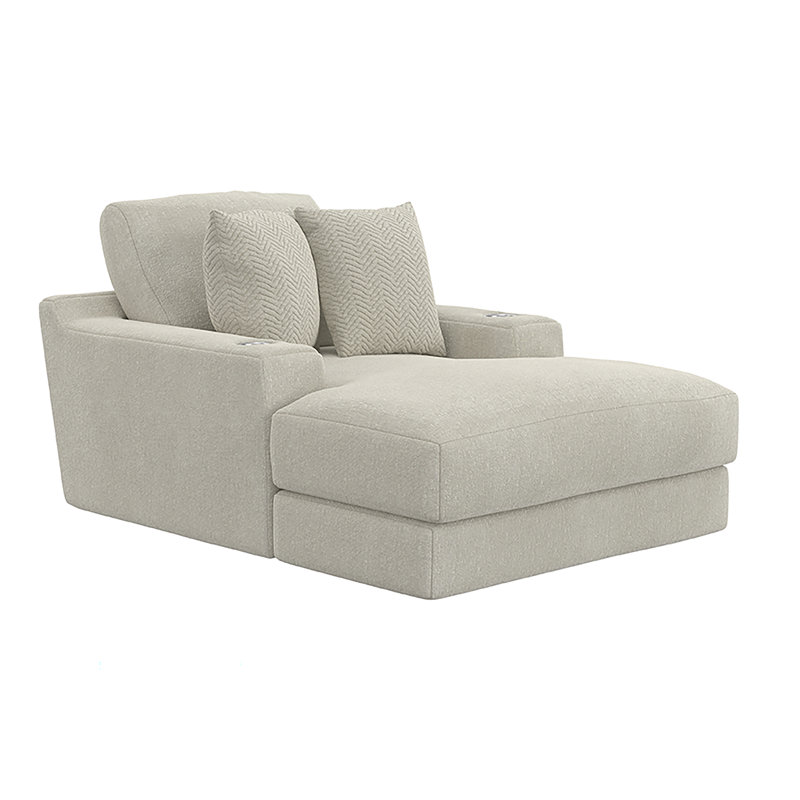 Fauteuil rembourré Choni, Mélange de polyester blanc