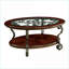 Table basse traditionnelle en cerisier brun avec tablette ouverte Pieds ornés en métal pour le salon
