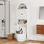 Rangement arqué au-dessus de la toilette avec portes cannelées, petite armoire de salle de bain avec tablette réglable-1545665469