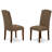 7 Piece Dining Table Set Consist of a Rectangle Dining Room Table and 6 Dark Coffee Linen Fabric Upholstered Parson Chairs, Mahogany-1871053196-1783077835-1783077832