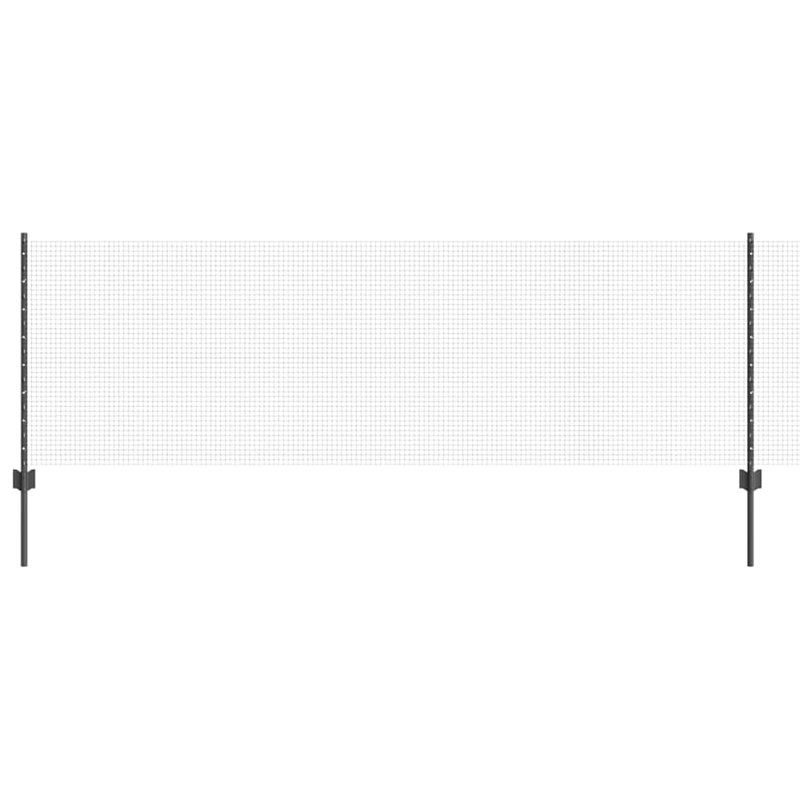 Vidaxl Fence With Posts Steel, 80cm H x 1000cm W x 2.7cm D, Grey