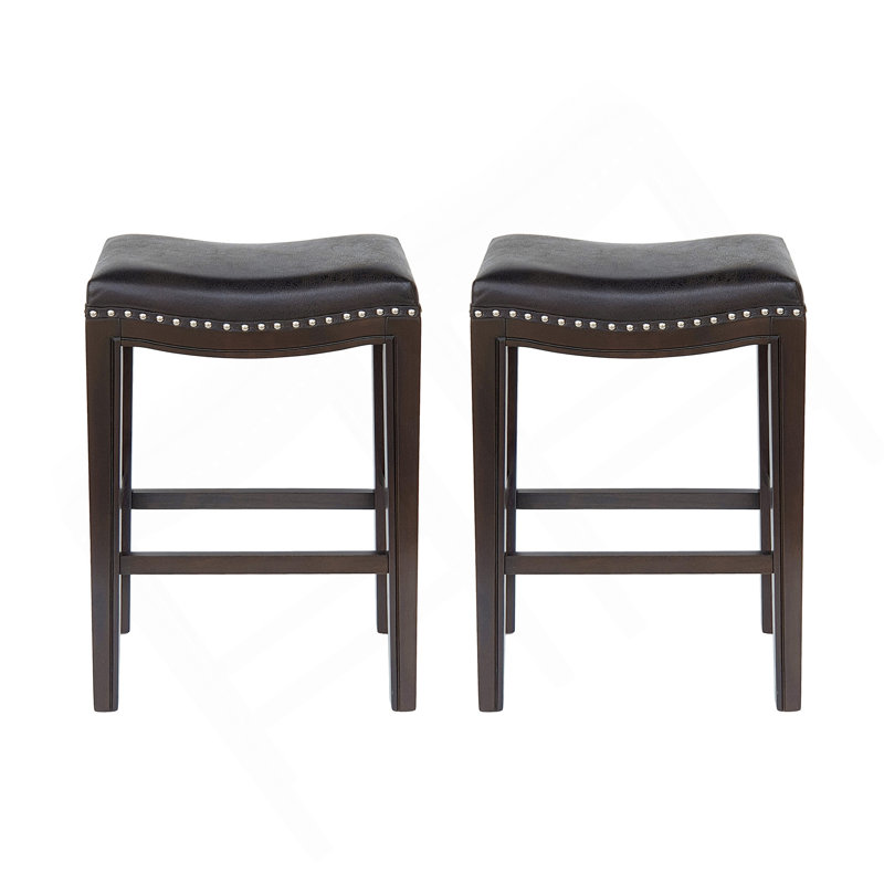 TIFFIN STUDDED COUNTER STOOL MP2 (Set Of 2), Charcoal