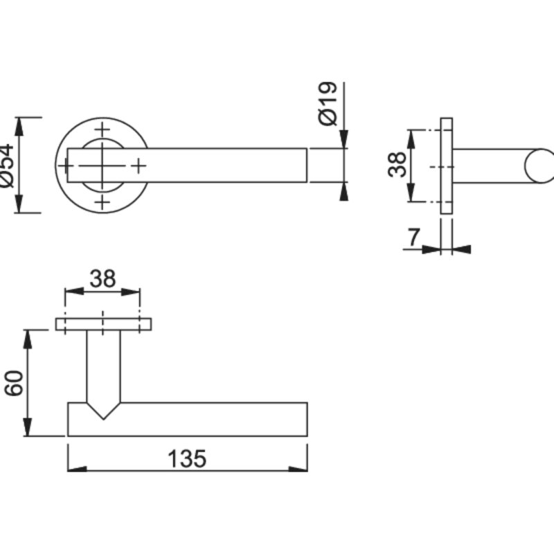 Amardo Door Handle, Satin Stainless Steel