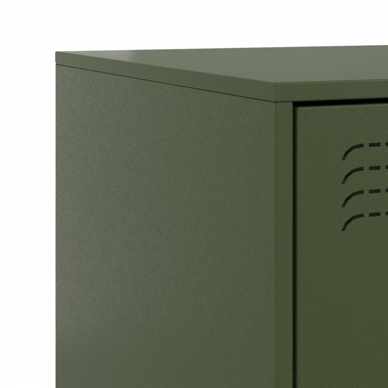 34.5cm W Steel Bedside Table, Green, Set of 2