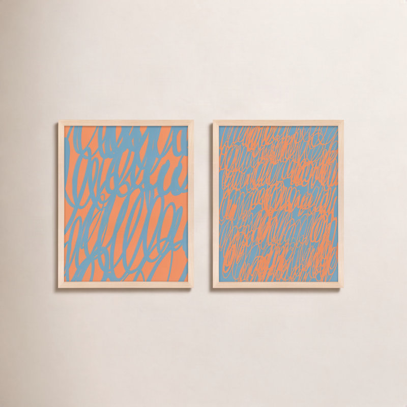 Color Squiggles Framed Graphic Art by Jacques Pilon, Maple Single Structure Framed Paper, 30" H x 48" W x 1.25" D