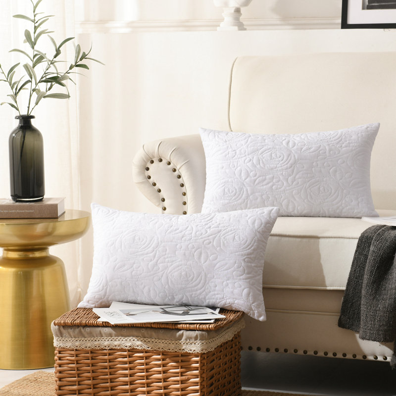  Housse de coussin d'intérieur / extérieur, Blanc