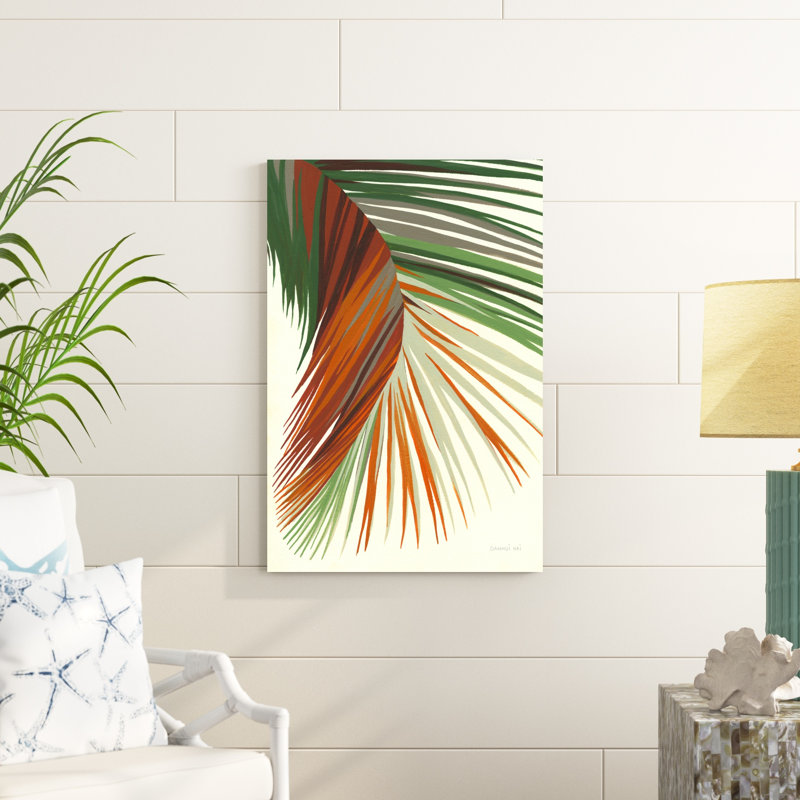 «Retro Big Leaf II» par Danhui Nai, peinture sur toile tendue, H 36 po x l 24 po x P 1,25 po