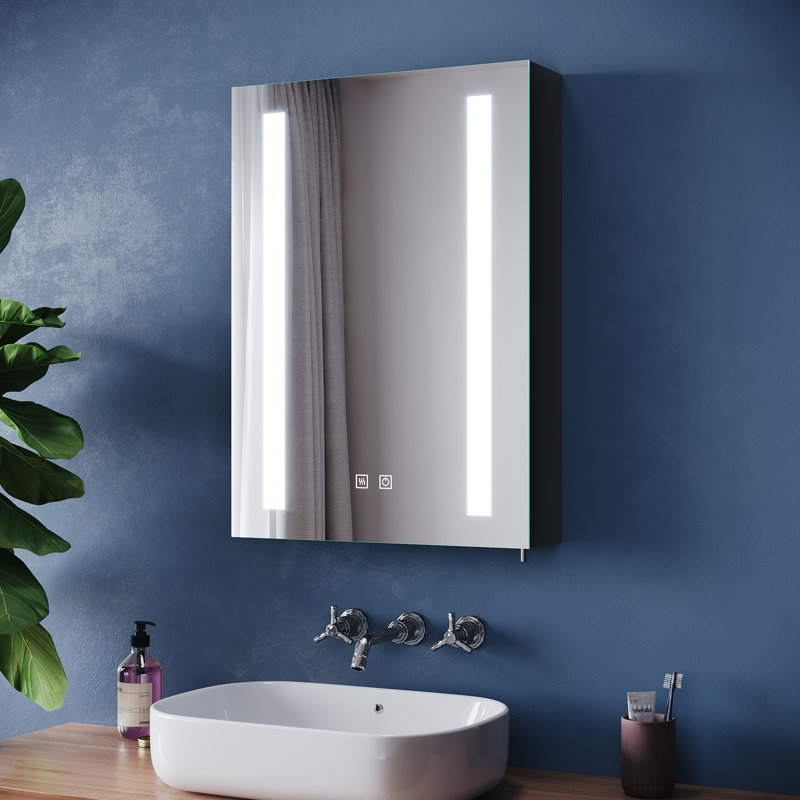 50mm W 70mm H Medicine Cabinet Mirror 3 Adjustable