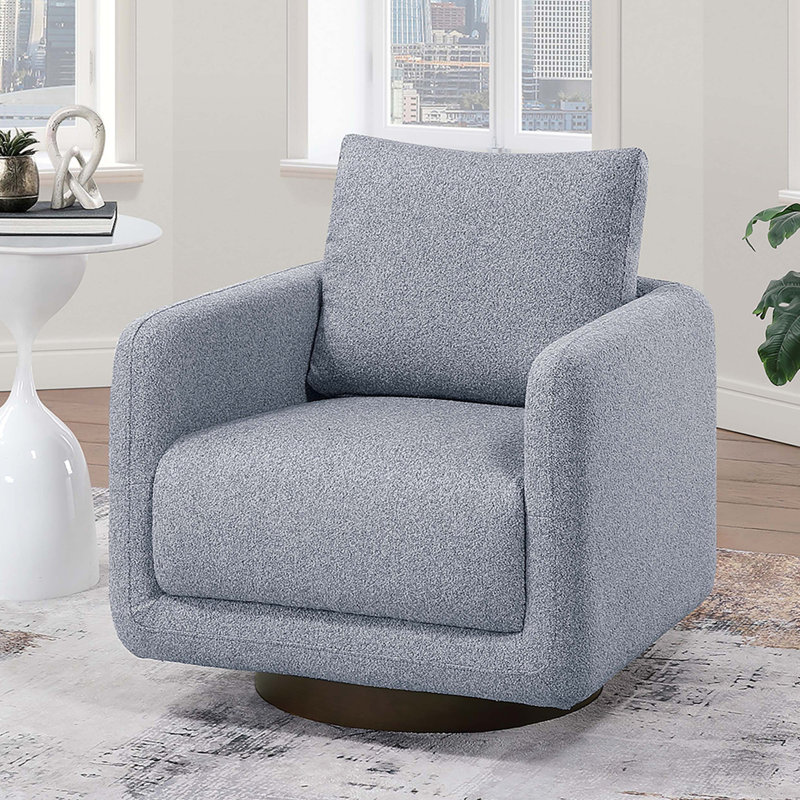 Chaise de salon moderne pivotante rembourrée 1pc, Gris