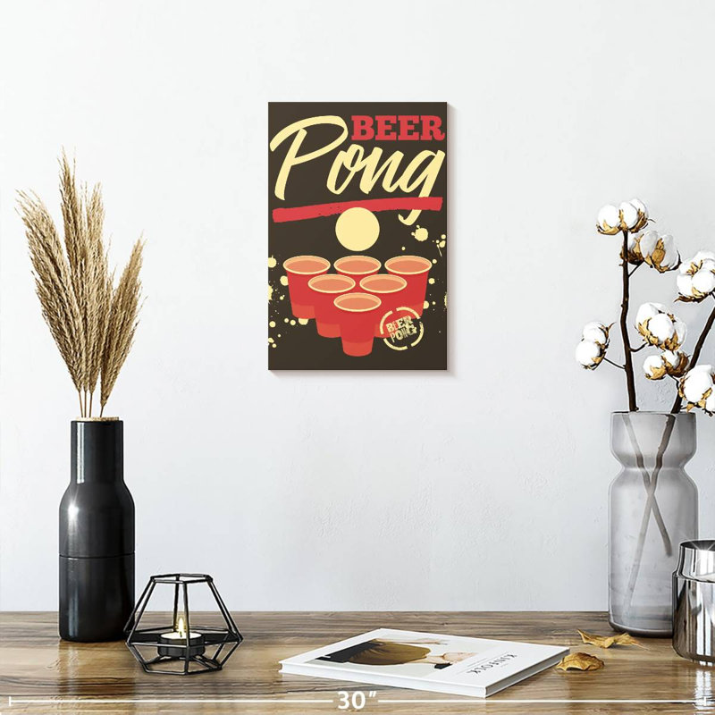 Tergel Vintage Beer Pong, 12" H x 8" W