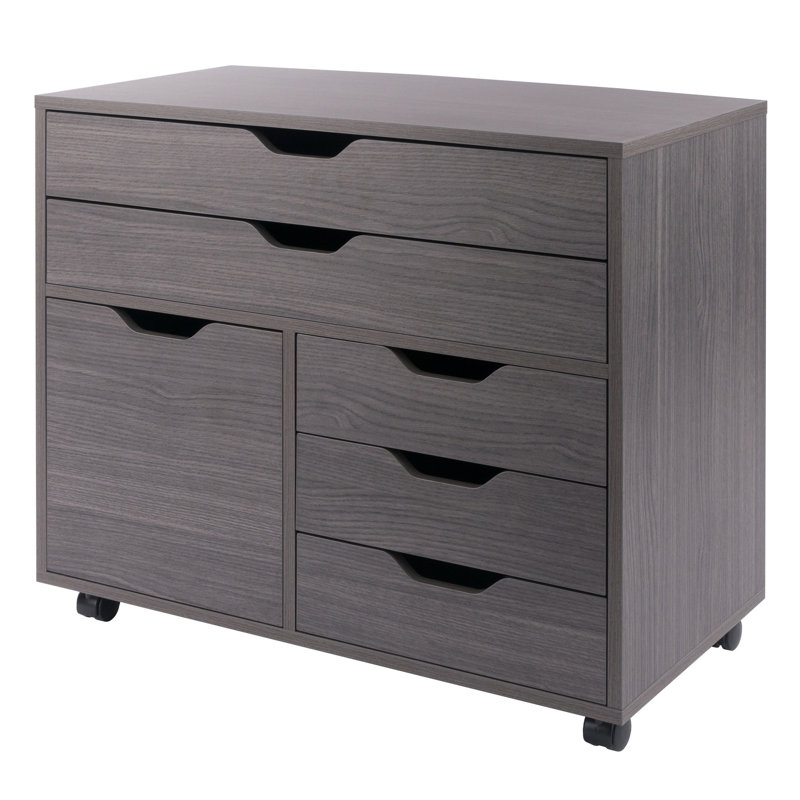 Comacho 3-section Multi-storage Mobile Cabinet, Charcoal