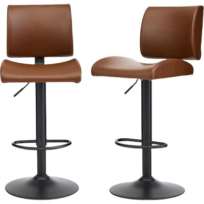Tabourets de bar réglables et pivotants rembourrés (ensemble de 2)