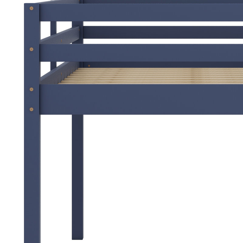 Lit mezzanine en bois avec échelle, Bleu