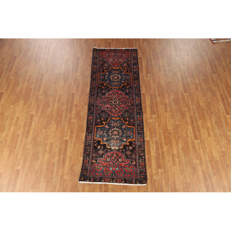 Tapis de couloir traditionnel en laine vieilli 3 x 10