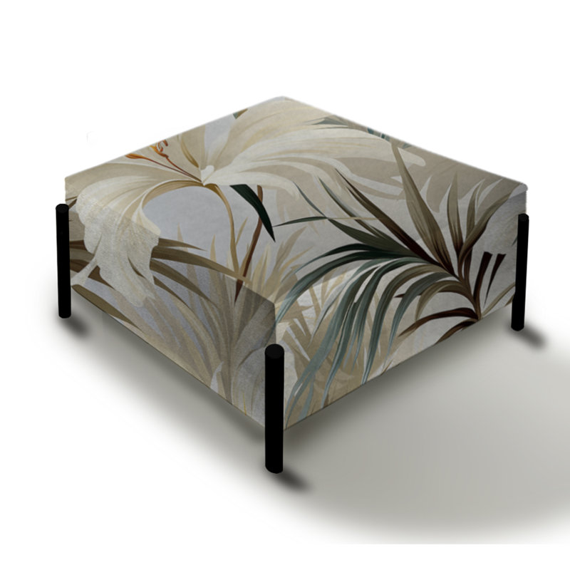 Tranquil Retreat Tropical Motif II - Grand repose-pieds carré tropical