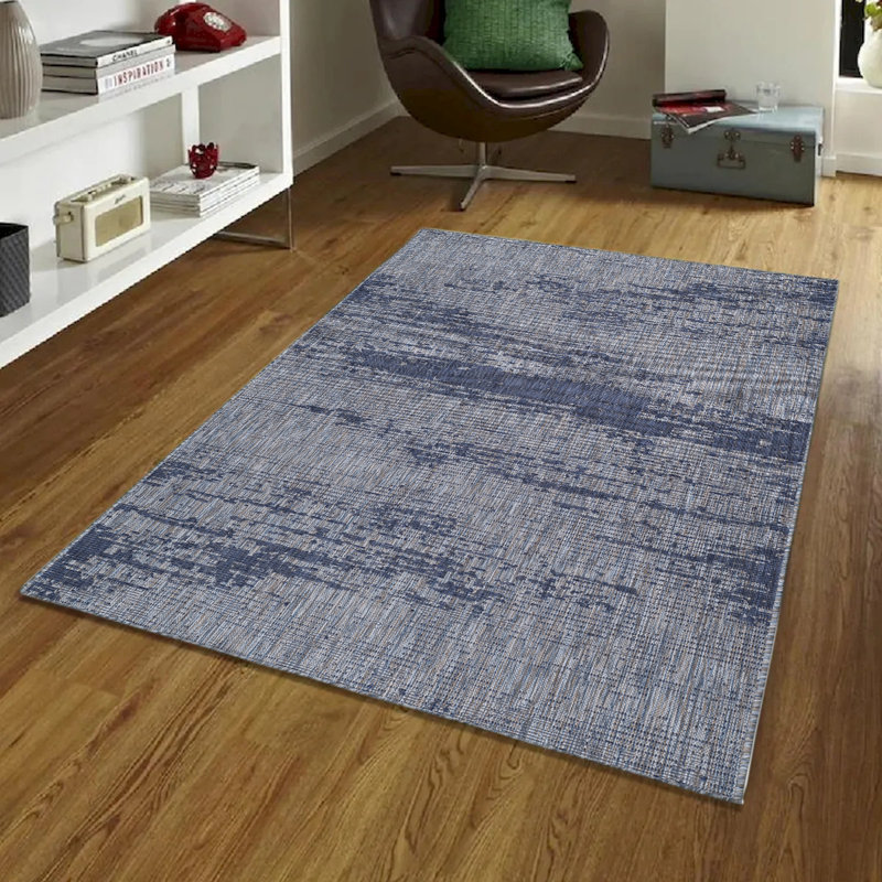 Tapis d'intérieur / extérieur moderne Blues, Rectangle 6,7 pi x 9 pi