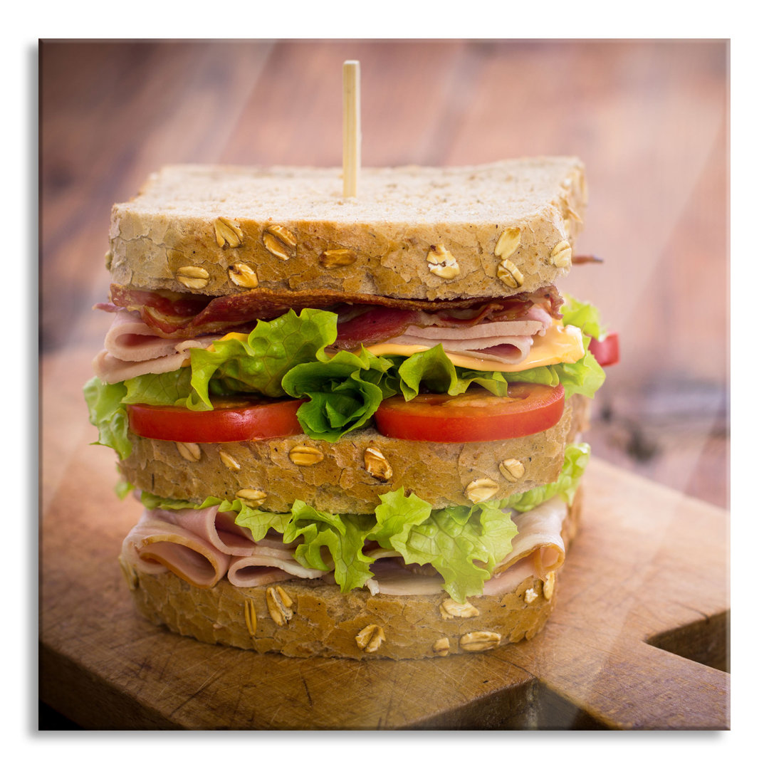 Glasbild Double-Decker Sandwich