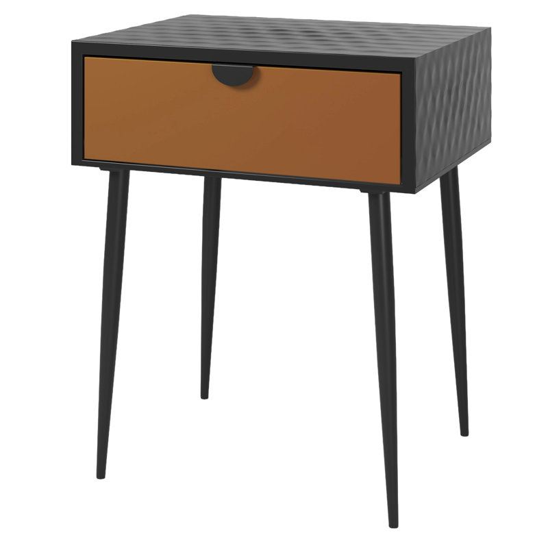 Loar 45cm W Metal Bedside Table