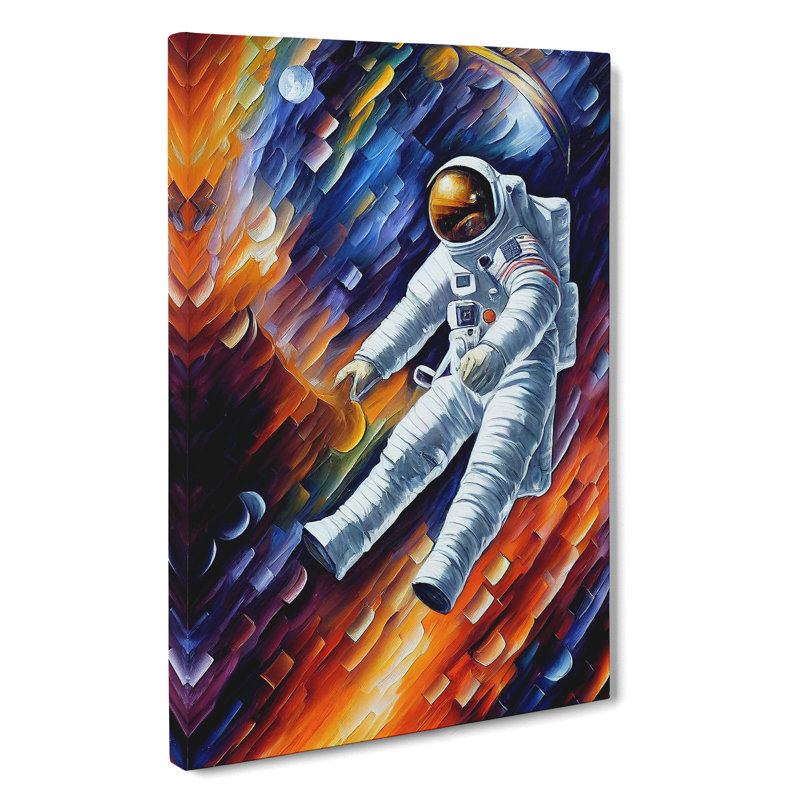 Floating Astronaut No.2 - Wrapped Canvas Print, 50cm H x 35cm W x 3cm D