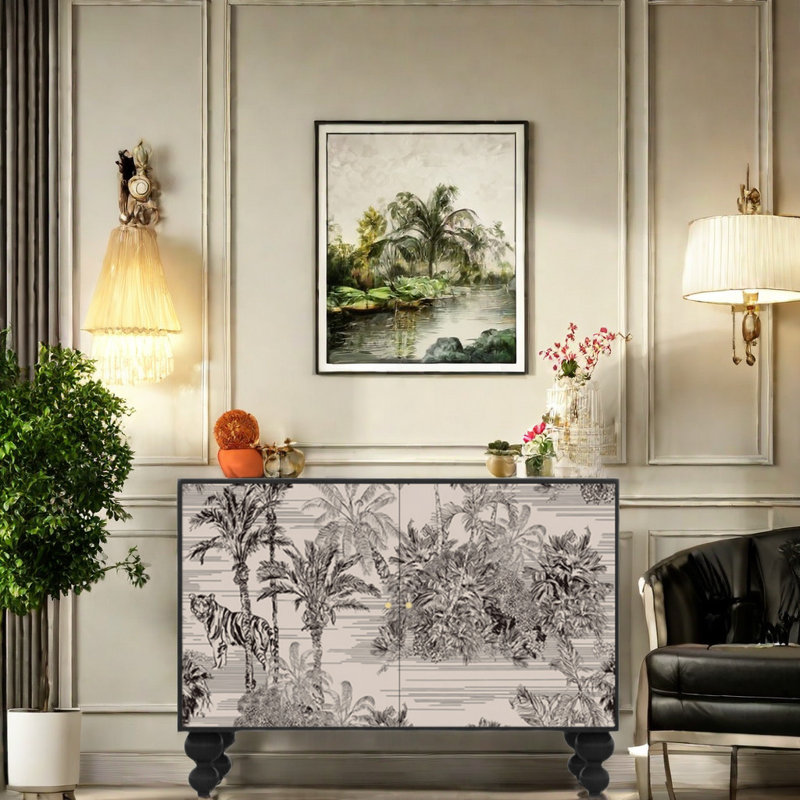 Armoire d'appoint moderne et simple en bois massif