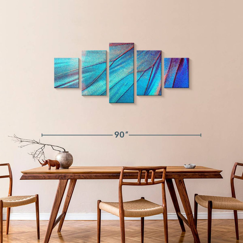 Blue Butterfly Wing, 34" H x 74" W