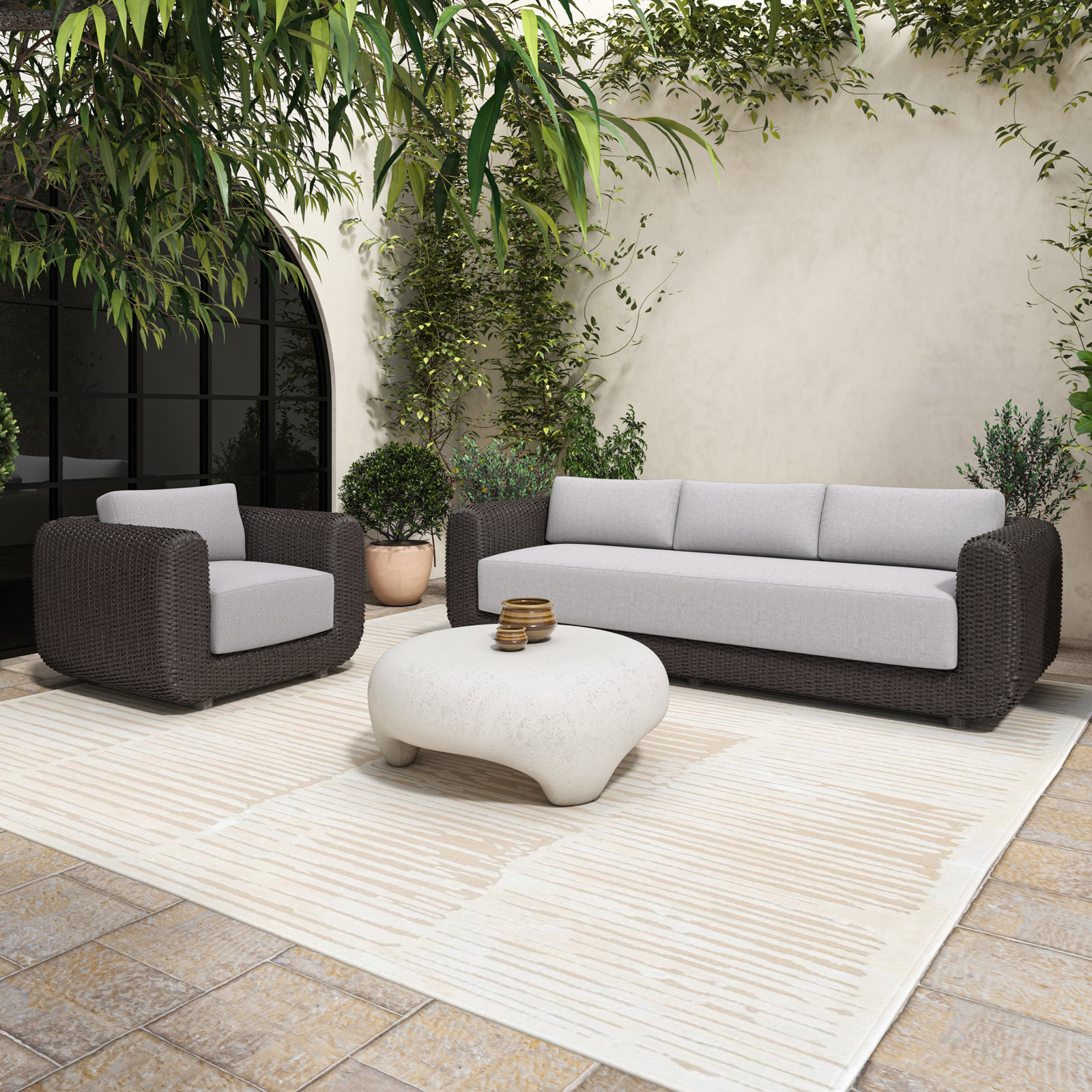 Westwick Outdoor Accent Chair, Dark Brown