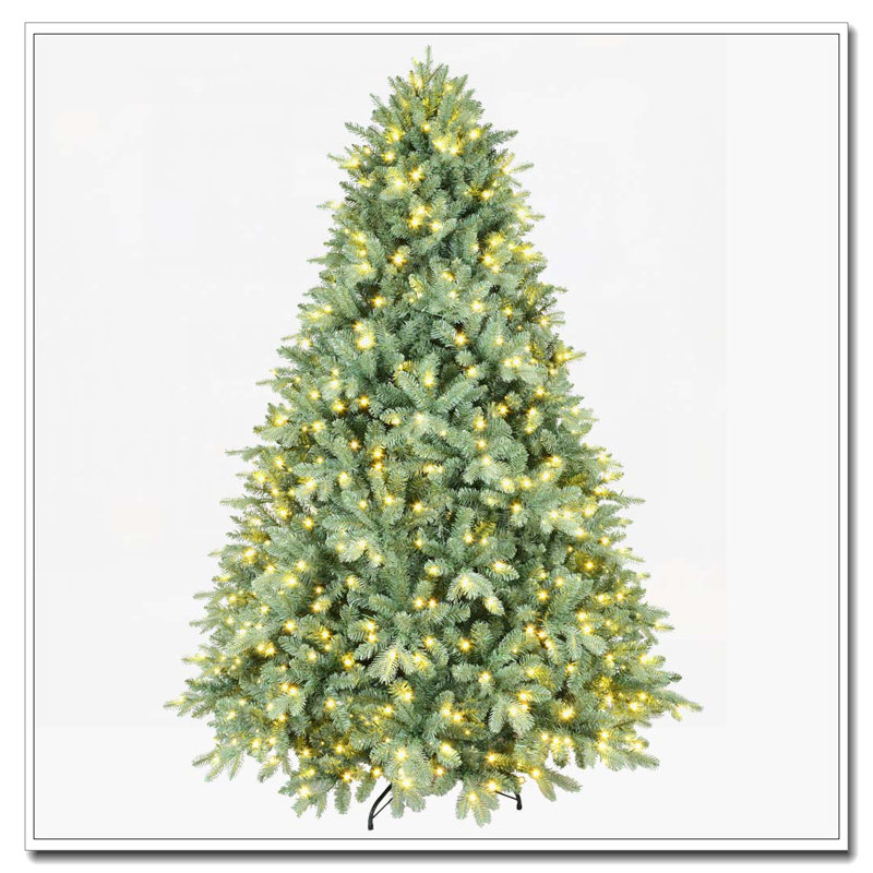 Arbre de Noël 9 pi avec lumières teintées bleu-vert, Oui, H 9 pi