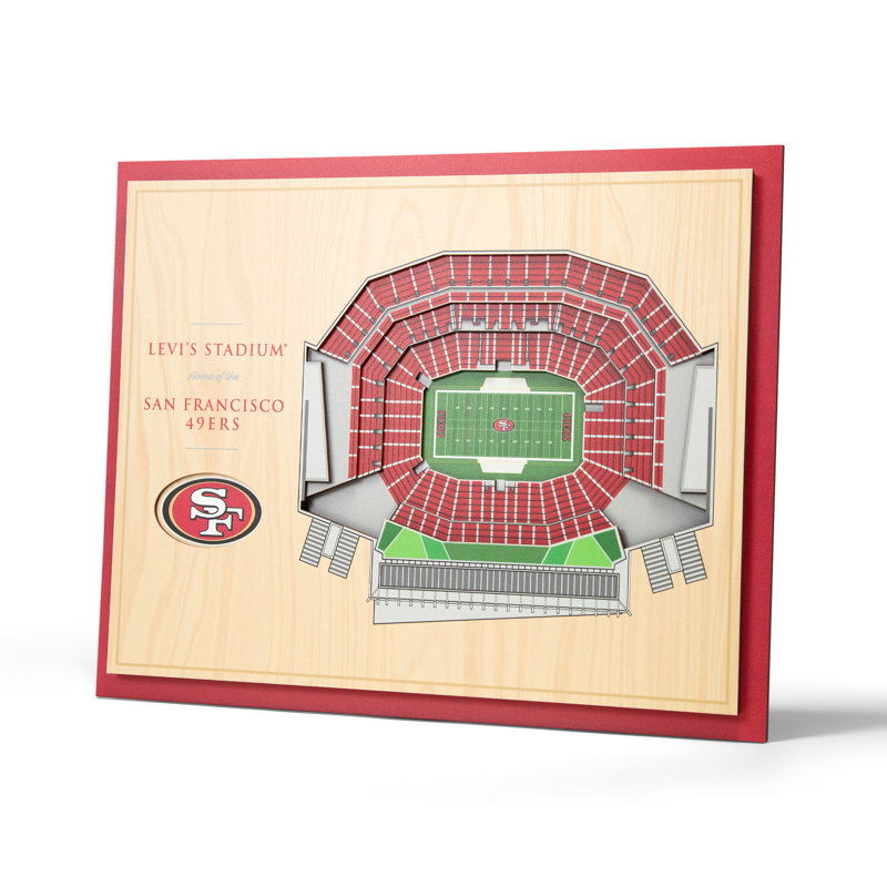 Art mural NFL 5 couches Stadiumview, 49ers de San Francisco, Bleu sarcelle