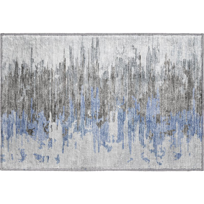 Premium Machine Washable Prisco Blue Rug