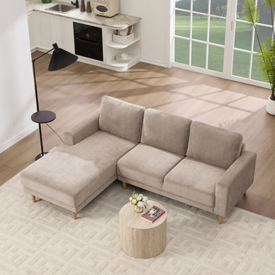 2-Piece 90" Upholstered L Shape Sectional Sofa