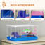 Hamster Cage Small Gerbil Cage 2 Tiers Portable w Handle Blue