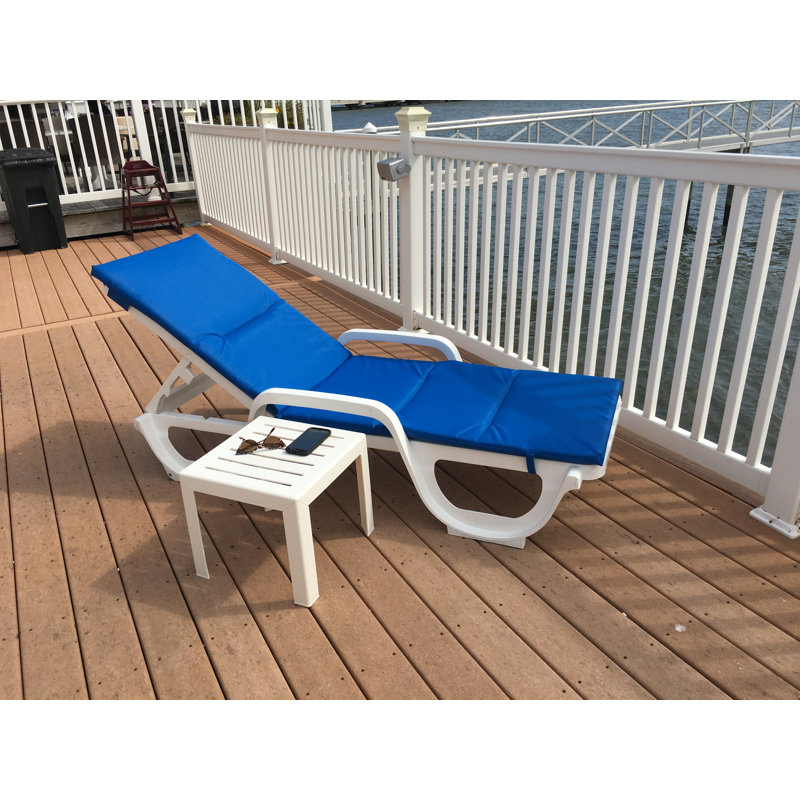 Grosfillex Bahia Eco Chaise Cushion, Blue